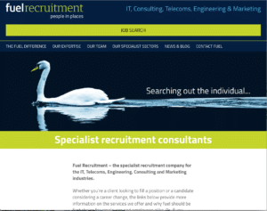 screen shot of website