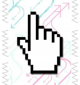 Graphic of onscreen mouse hand pointer