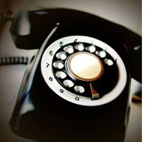 Close up of old fashioned telephone